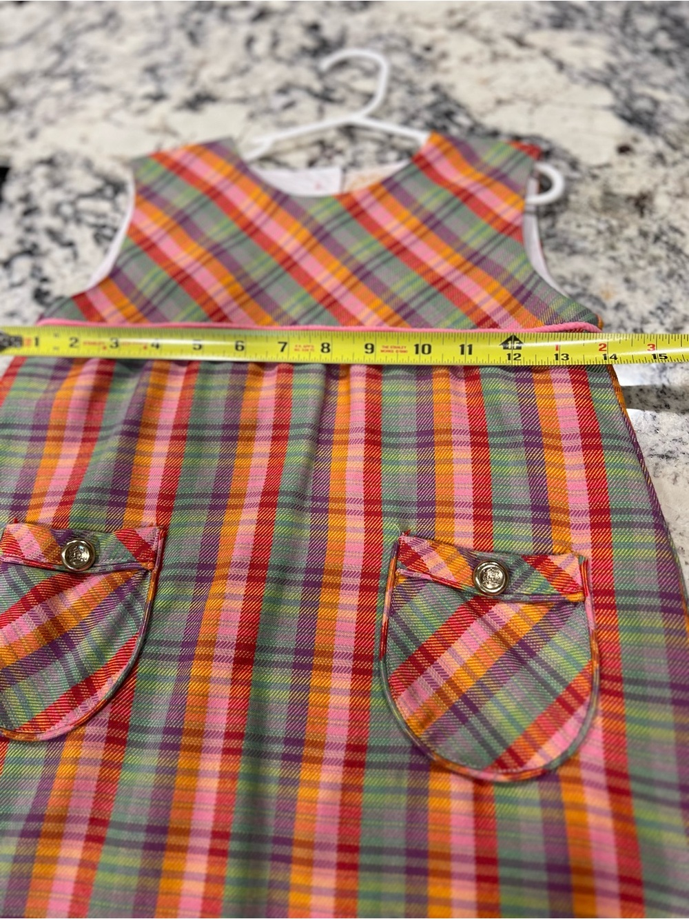 The Beaufort Bonnet Jill Jump Multicolor Plaid Pocket Dress - Pink & Orange